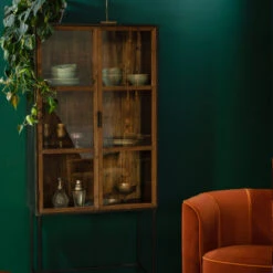 Houten Vitrinekast Industrieel -Zuiver Verkoop dutchbone berlin houten vitrinekast industrieel 02