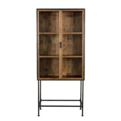 Houten Vitrinekast Industrieel -Zuiver Verkoop dutchbone berlin houten vitrinekast industrieel 03