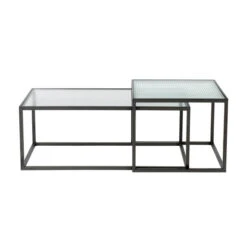 Ribbelglas Salontafel Set -Zuiver Verkoop dutchbone boli ribbelglas salontafelset 1