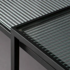 Ribbelglas Salontafel Set -Zuiver Verkoop dutchbone boli ribbelglas salontafelset 5