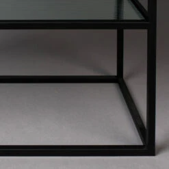 Ribbelglas Vitrinekastje Zwart -Zuiver Verkoop dutchbone boli ribbelglas vitrinekast 008