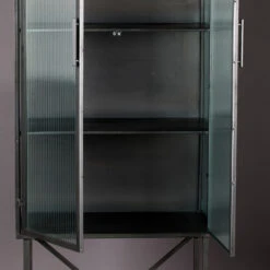 Ribbelglas Vitrinekast -Zuiver Verkoop dutchbone boli ribbelglas vitrinekast 3