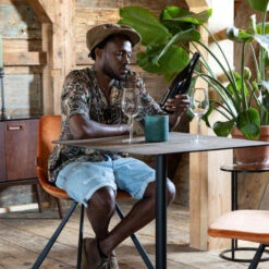 Bistrotafel Vierkant Hout -Zuiver Verkoop dutchbone braza eettafel metaal vierkant bruin 05 1