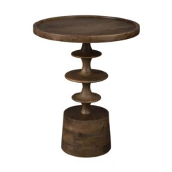 Ronde Bijzettafel Walnoot