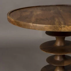 Ronde Salontafel Walnoot -Zuiver Verkoop dutchbone cath walnut ronde salontafel walnoot 02