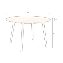 Walnoot Eettafel Rond -Zuiver Verkoop dutchbone clover walnoot eettafel rond 06