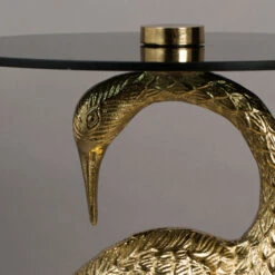 Vogelfiguur Bijzettafel -Zuiver Verkoop dutchbone crane vogelfiguur bijzettafel goud 04 1