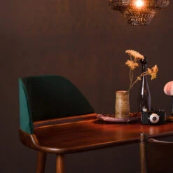 Vintage Bureau Met Groen Fluweel -Zuiver Verkoop dutchbone finn essenhouten bureau 06