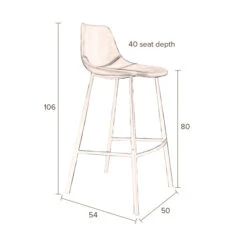 Hoge Fluwelen Barstoel -Zuiver Verkoop dutchbone franky hoge fluwelen barstoel 10