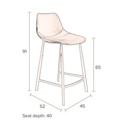Lage Fluwelen Barstoel -Zuiver Verkoop dutchbone franky lage fluwelen barstoel grijs 010 1