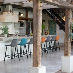 Lage Fluwelen Barstoel -Zuiver Verkoop dutchbone franky lage fluwelen barstoel grijs 09 1