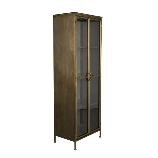 Vitrinekast Antiek Messing 4 Vitrinekast Antiek Messing - Afbeelding 2
