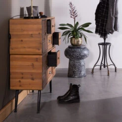 Vintage Wandkast Hout -Zuiver Verkoop dutchbone jove antieklook wandkast vurenhout 010