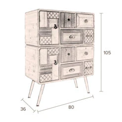 Vintage Wandkast Hout -Zuiver Verkoop dutchbone jove antieklook wandkast vurenhout 011