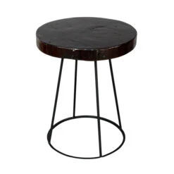 Boomstam Bijzettafel Donkerbruin