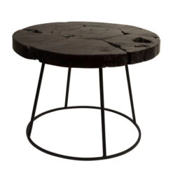 Ronde Salontafel Donker Teakhout