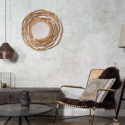 Rotan Spiegel Rond -Zuiver Verkoop dutchbone kubu raton spiegel 05