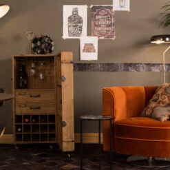 Houten Wijnkast Op Wielen -Zuiver Verkoop dutchbone lico houten wijnkast op wielen 011