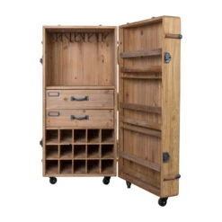 Houten Wijnkast Op Wielen -Zuiver Verkoop dutchbone lico houten wijnkast op wielen 05