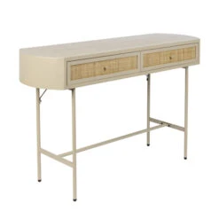 Beige Sidetable Met Rotan -Zuiver Verkoop dutchbone lina houten wandtafeltje walnoot 02