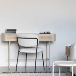 Beige Sidetable Met Rotan -Zuiver Verkoop dutchbone lina houten wandtafeltje walnoot 07