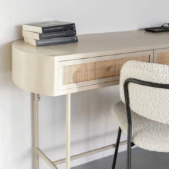 Beige Sidetable Met Rotan -Zuiver Verkoop dutchbone lina houten wandtafeltje walnoot 08