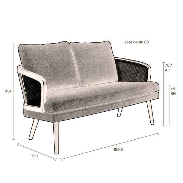 Retro Webbing Bank Met Kussens 11 Retro Webbing Bank Met Kussens - Afbeelding 9