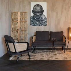 Retro Stoel Rotan Met Kussens -Zuiver Verkoop dutchbone manou retro webbing stoel met kussens 01