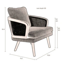 Retro Stoel Rotan Met Kussens -Zuiver Verkoop dutchbone manou retro webbing stoel met kussens 09