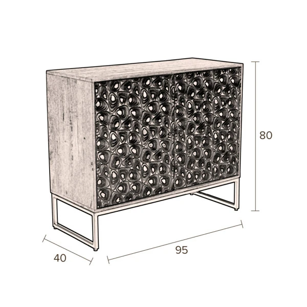 Kleurrijk Dressoir Mangohout 12 Kleurrijk Dressoir Mangohout - Afbeelding 10