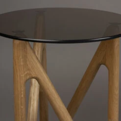 Bijzettafel Hout En Glas -Zuiver Verkoop dutchbone naia bijzettafel hout en glas 02
