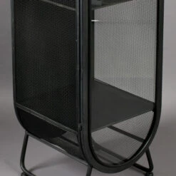 Vitrinekast Ovaal Zwart Staal -Zuiver Verkoop dutchbone oval ovale vitrine zwart metaal 07
