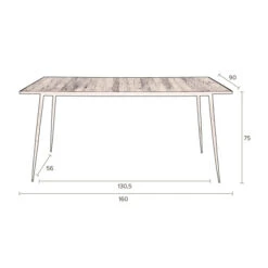 Eettafel Industrieel Design -Zuiver Verkoop dutchbone pepper eikenhouten eettafel 10