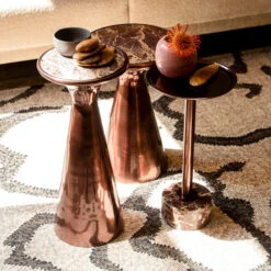 Ronde Bijzettafel Bruin Marmer -Zuiver Verkoop dutchbone pose ronde bijzettafel bruin marmer 04