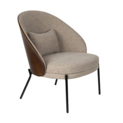 Fauteuil Met Ronde Rug Walnoot Hout -Zuiver Verkoop dutchbone rodin fauteuil met ronde rug walnoot hout 01