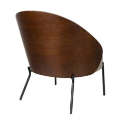 Fauteuil Met Ronde Rug Walnoot Hout -Zuiver Verkoop dutchbone rodin fauteuil met ronde rug walnoot hout 02