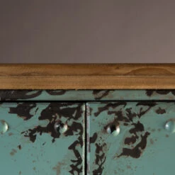 Lockerkast Vintage Blauw -Zuiver Verkoop dutchbone rusty hoge blauwe metalen lockerkast 06