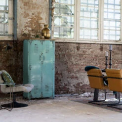 Lockerkast Vintage Blauw -Zuiver Verkoop dutchbone rusty hoge blauwe metalen lockerkast 08