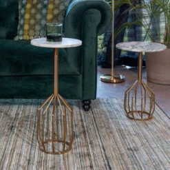 Messing Bijzettafel Wit Marmer -Zuiver Verkoop dutchbone salerno s messing bijzettafel wit marmer small 03 1