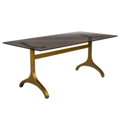 Eettafel Donker Glas Met Messing -Zuiver Verkoop dutchbone sansa eettafel messing met rookglas 2