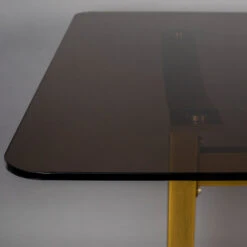 Eettafel Donker Glas Met Messing -Zuiver Verkoop dutchbone sansa eettafel messing met rookglas 4