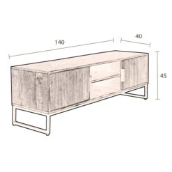 Mangohout Tv-meubel Met Ribbels -Zuiver Verkoop dutchbone saroo mangohouten tv meubel met ribbels 10