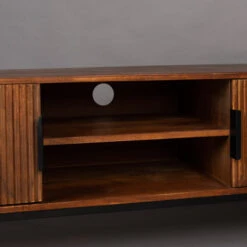 Mangohout Tv-meubel Met Ribbels -Zuiver Verkoop dutchbone saroo mangohouten tv meubel met ribbels 7