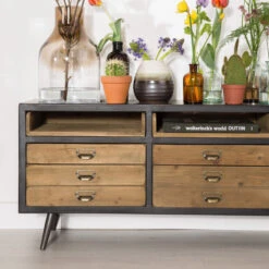 Tv-meubel Staal En Hout -Zuiver Verkoop dutchbone sol tv meubel metaal en hout 05 1