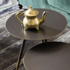 IJzeren Bijzettafelset Rond -Zuiver Verkoop dutchbone stalwart ijzeren bijzettafelset rond 07