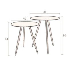 IJzeren Bijzettafelset Rond -Zuiver Verkoop dutchbone stalwart ijzeren bijzettafelset rond 08