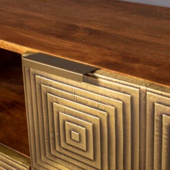 Tv-meubel Mangohout Goud -Zuiver Verkoop dutchbone volan mangohouten dressoir met goud 8