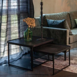 Vierkante Salontafelset Zwart -Zuiver Verkoop dutchbone winston vierkante salontafelset zwart 01