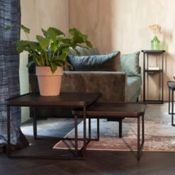 Vierkante Salontafelset Zwart -Zuiver Verkoop dutchbone winston vierkante salontafelset zwart 04