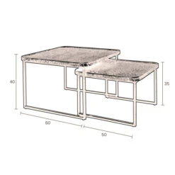 Vierkante Salontafelset Zwart -Zuiver Verkoop dutchbone winston vierkante salontafelset zwart 09